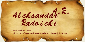 Aleksandar Radoički vizit kartica